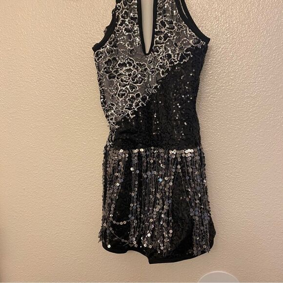 Curtain Call Dance Costume Black silver fringe dress Dont mean a thing J5418 ASM - Picture 3 of 10